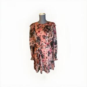 Rachel Parcell Chiffon Floral Ruffle Dress Size 4 Lightweight Fairy Feminine